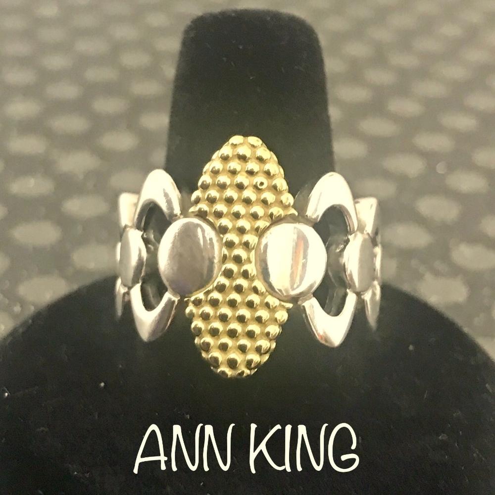 18K & STERLING SILVER ANN KING STATEMENT RING